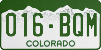 CO license plate 016BQM