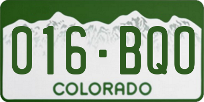 CO license plate 016BQO