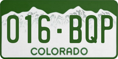 CO license plate 016BQP
