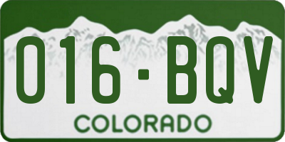 CO license plate 016BQV