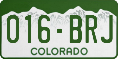 CO license plate 016BRJ