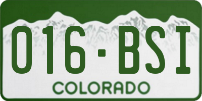 CO license plate 016BSI