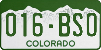 CO license plate 016BSO