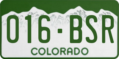 CO license plate 016BSR
