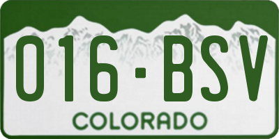 CO license plate 016BSV