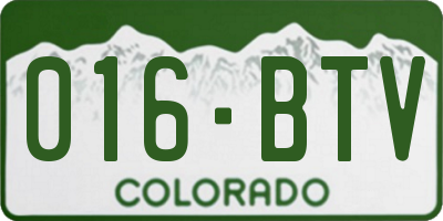 CO license plate 016BTV