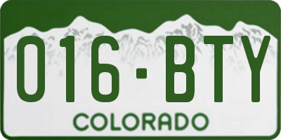 CO license plate 016BTY
