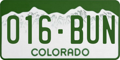 CO license plate 016BUN