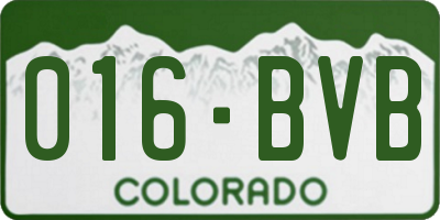 CO license plate 016BVB