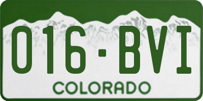 CO license plate 016BVI