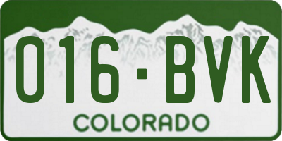 CO license plate 016BVK