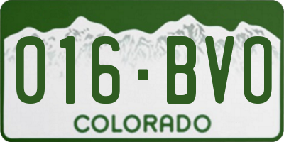 CO license plate 016BVO