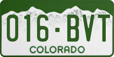 CO license plate 016BVT