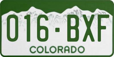 CO license plate 016BXF