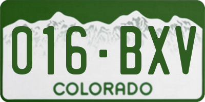 CO license plate 016BXV