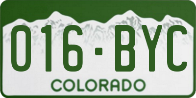 CO license plate 016BYC