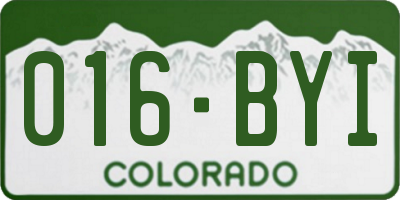 CO license plate 016BYI