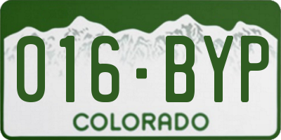 CO license plate 016BYP