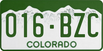 CO license plate 016BZC
