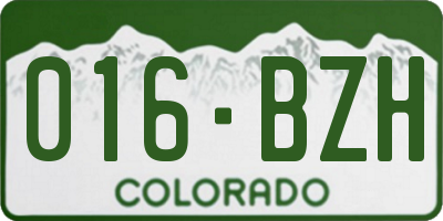 CO license plate 016BZH