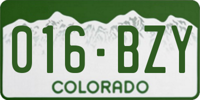 CO license plate 016BZY