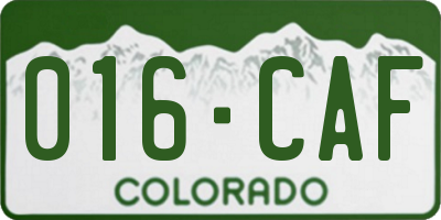 CO license plate 016CAF
