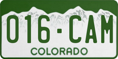 CO license plate 016CAM