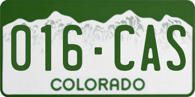 CO license plate 016CAS