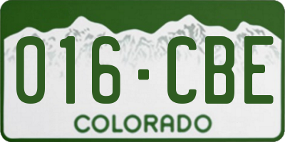 CO license plate 016CBE