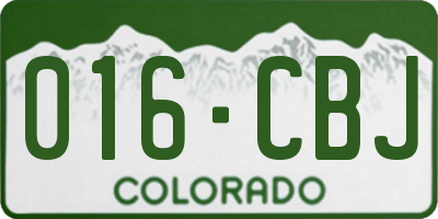 CO license plate 016CBJ