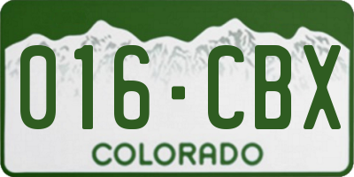 CO license plate 016CBX