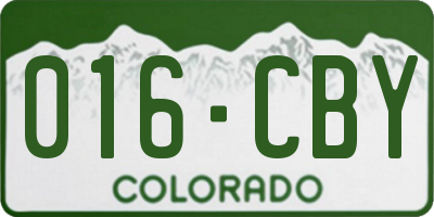 CO license plate 016CBY