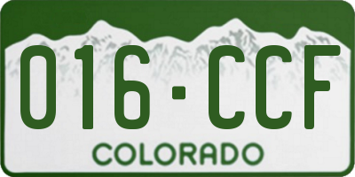 CO license plate 016CCF