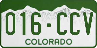 CO license plate 016CCV