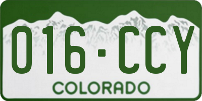 CO license plate 016CCY