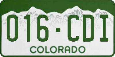 CO license plate 016CDI