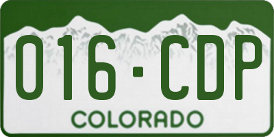 CO license plate 016CDP