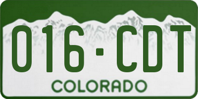 CO license plate 016CDT