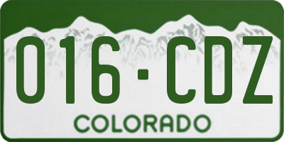 CO license plate 016CDZ