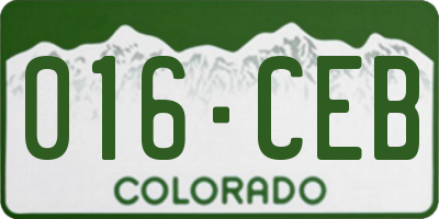 CO license plate 016CEB