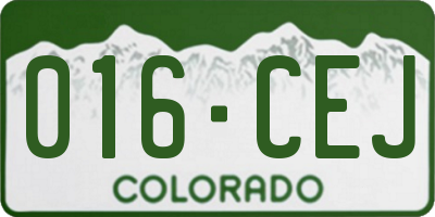 CO license plate 016CEJ