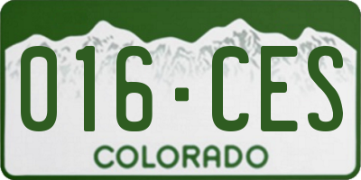 CO license plate 016CES
