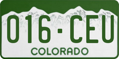 CO license plate 016CEU