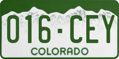 CO license plate 016CEY