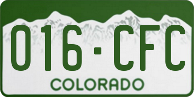 CO license plate 016CFC