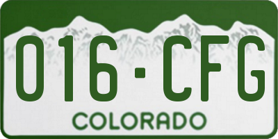 CO license plate 016CFG