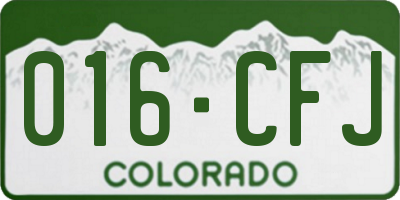 CO license plate 016CFJ