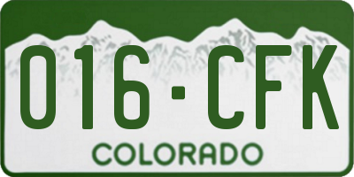 CO license plate 016CFK