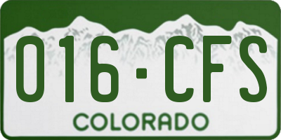 CO license plate 016CFS