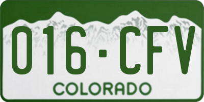 CO license plate 016CFV